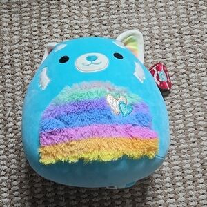 Original Squishmallows Vanessa Rainbow Panda Plush Jazwares 12 in Hearts Toy